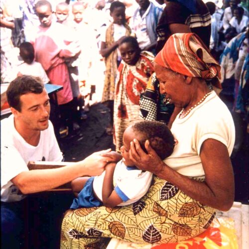 THE CHILD IN THE PHOTOGRAPH WAS ONE OF 120,000 ESTIMATED LOST CHILDREN DURING THE RWANDAN GENOCIDE IN JULY OF 1994. THE CHILD'S NAME WAS REDUCED TO A NUMBER IN ORDER TO PROTECT HIM FROM THE PERPETRATORS OF THE GENOCIDE.